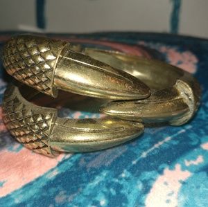 Antique Bird Claw Gold Metal Cuff Bracelet